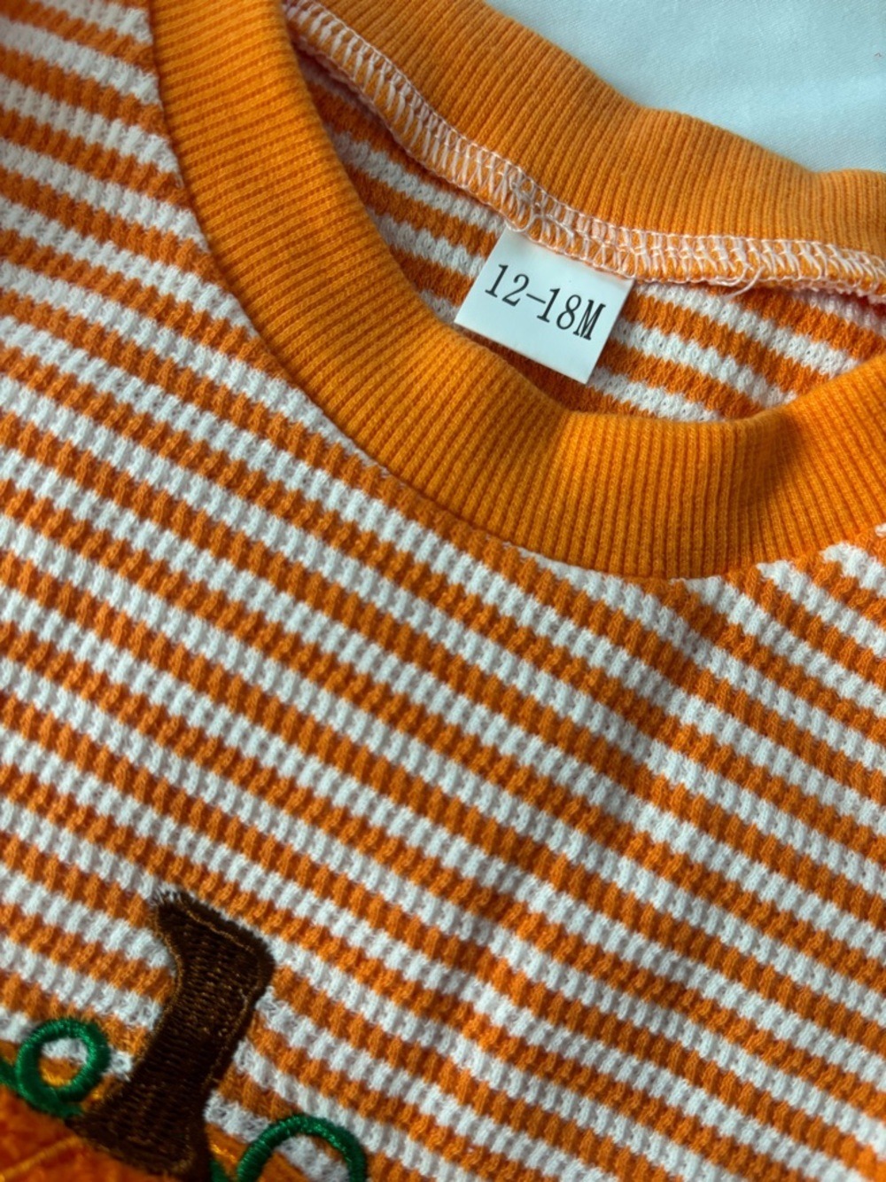 Striped Orange Pumpkin Baby Outfit - Picture 7 of 9